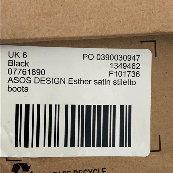 Peep toe Black satin stiletto ankle boots. - Picture 3 of 3